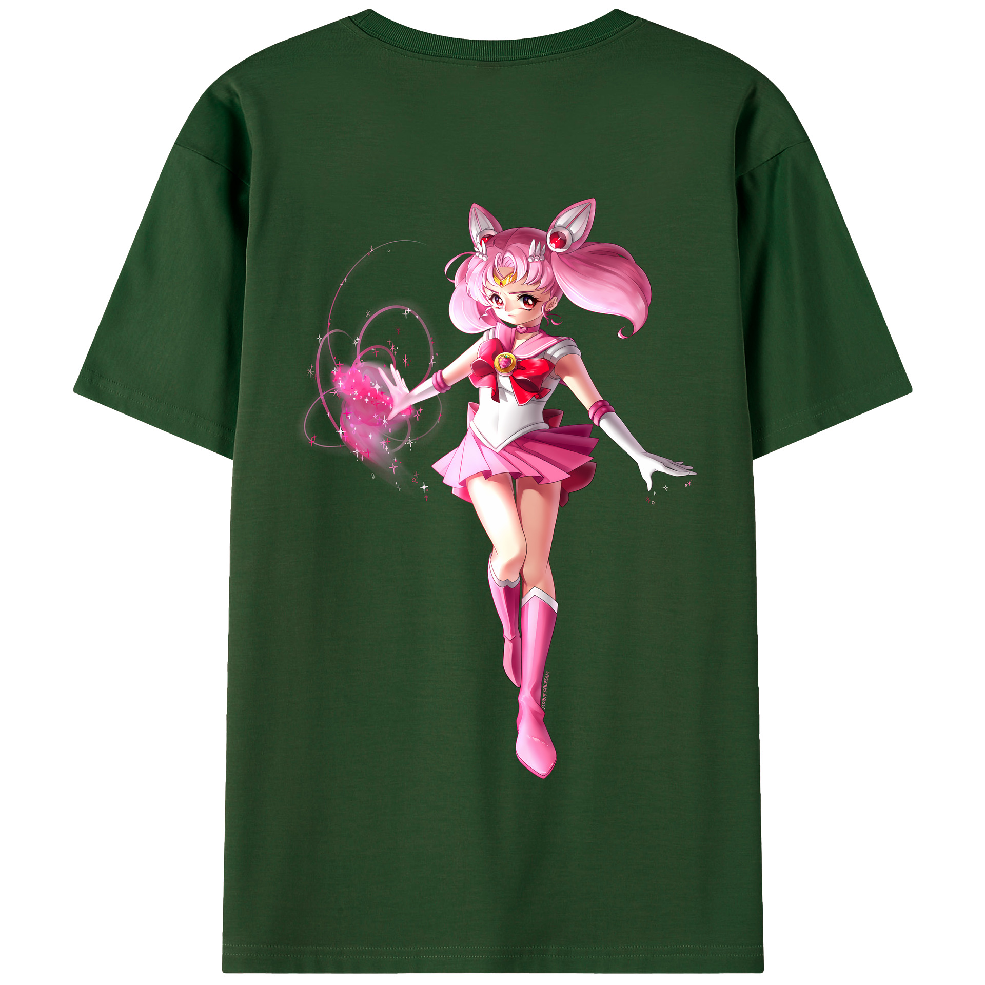 （画像用） 美少女戦士セーラームーン ちびうさ Sailor Moon Chibiusa Tsukino Usagi Small Lady Serenity 綿100％半袖Tシャツ（背面プリント）